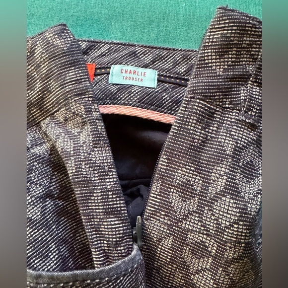 ANTHROPOLOGIE Cartonnier Charlie Trouser Women’s Side Zip Blue W/Gray Pattern 12 - Picture 5 of 9
